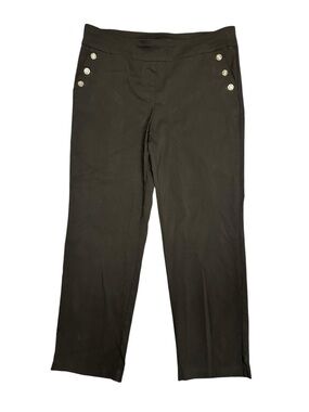 Roz & Ali pull on black sailor pants with button accents Size 16 nautical